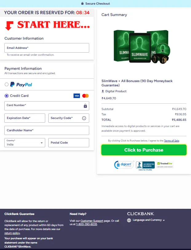 “SlimWave™ official order page – natural, non-invasive weight loss program”